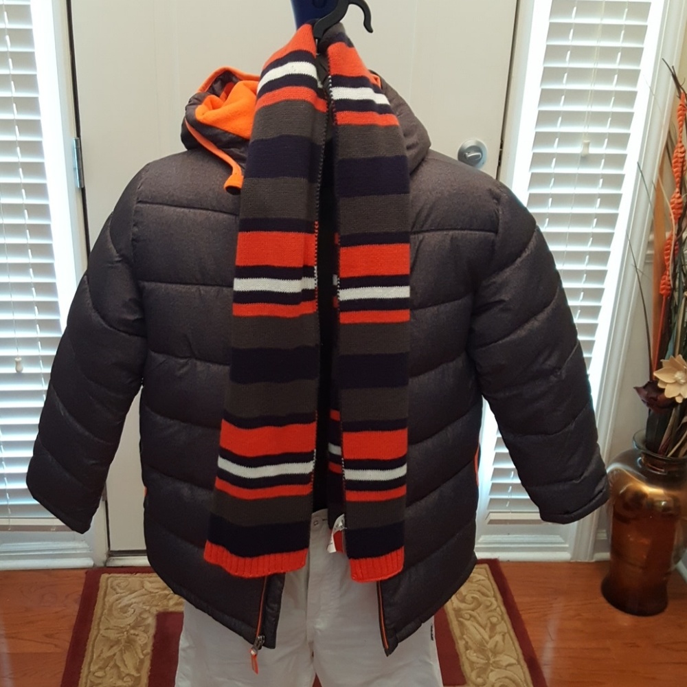 Boys Bubble Jacket with scarf Large (10/12)